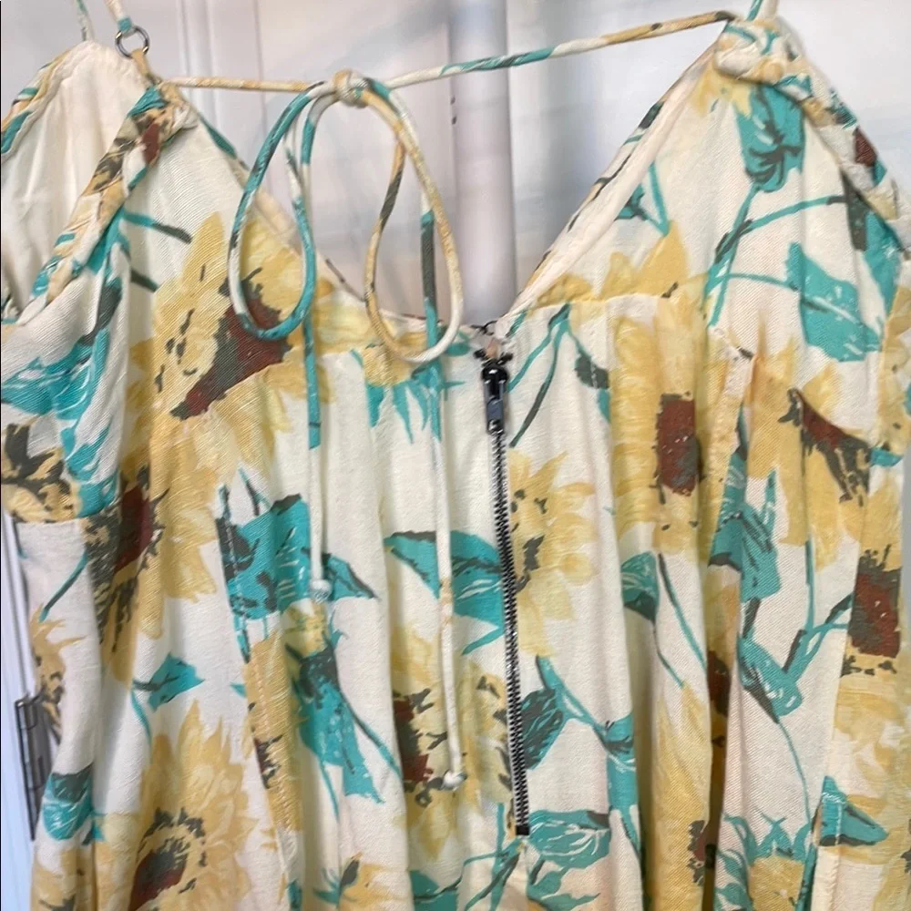 Free People Pale Sunflower Combo Mini Dress